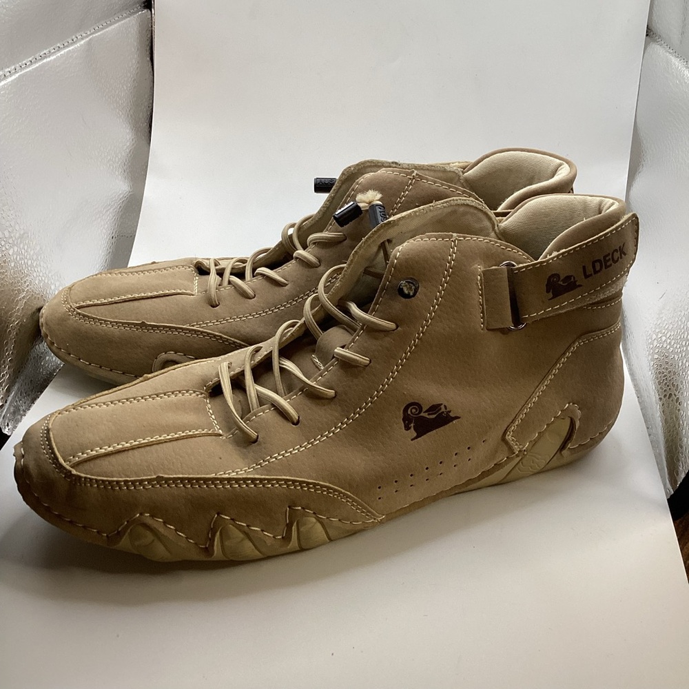 LDECK Men's or Women’s Brown High-Top Sneakers Chukka Sports